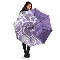 Polynesian Women's Day Umbrella Purple Hibiscus Flowers With Polynesian Pattern LT05 - Polynesian Pride