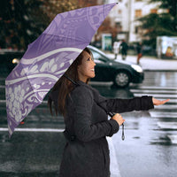 Polynesian Women's Day Umbrella Purple Hibiscus Flowers With Polynesian Pattern LT05 - Polynesian Pride