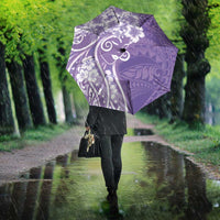 Polynesian Women's Day Umbrella Purple Hibiscus Flowers With Polynesian Pattern LT05 - Polynesian Pride