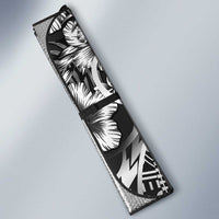 Polynesian Women's Day Auto Sun Shade Black Hibiscus Flowers With Polynesian Pattern LT05 - Polynesian Pride
