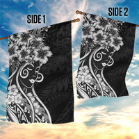 Polynesian Women's Day Garden Flag Black Hibiscus Flowers With Polynesian Pattern LT05 - Polynesian Pride