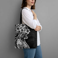 Polynesian Women's Day Tote Bag Black Hibiscus Flowers With Polynesian Pattern LT05 - Polynesian Pride