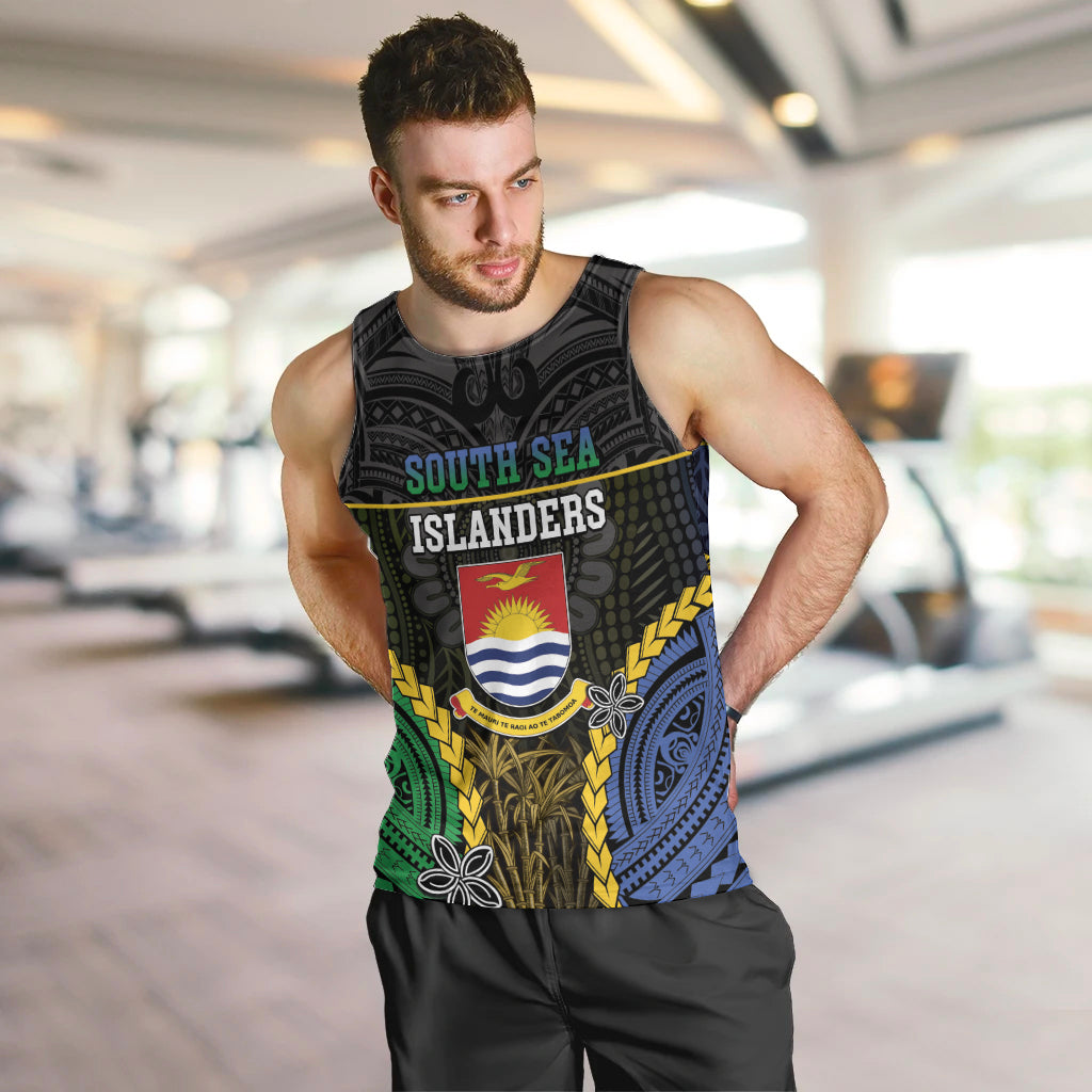 Personalised South Sea Islanders And Gilbert Islands Men Tank Top Kanakas Polynesian Pattern LT05 Black - Polynesian Pride