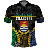Personalised South Sea Islanders And Gilbert Islands Polo Shirt Kanakas Polynesian Pattern LT05 Black - Polynesian Pride