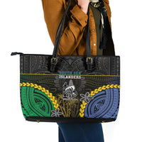 South Sea Islanders And New Caledonia Leather Tote Bag Kanakas Polynesian Pattern LT05 - Polynesian Pride