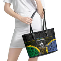 South Sea Islanders And New Caledonia Leather Tote Bag Kanakas Polynesian Pattern LT05 - Polynesian Pride