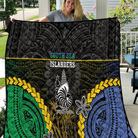South Sea Islanders And New Caledonia Quilt Kanakas Polynesian Pattern LT05 Black - Polynesian Pride