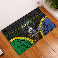 South Sea Islanders And New Caledonia Rubber Doormat Kanakas Polynesian Pattern LT05 Black - Polynesian Pride