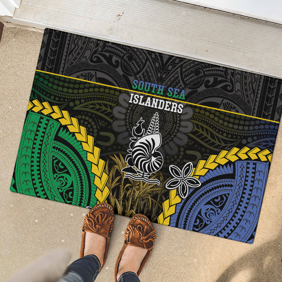 South Sea Islanders And New Caledonia Rubber Doormat Kanakas Polynesian Pattern LT05 - Polynesian Pride