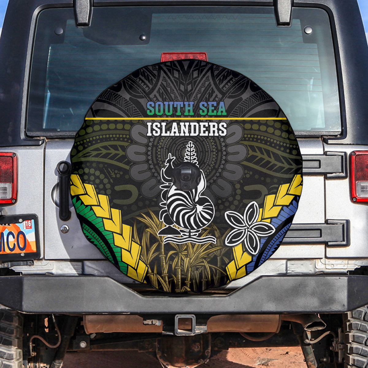 South Sea Islanders And New Caledonia Spare Tire Cover Kanakas Polynesian Pattern LT05 Black - Polynesian Pride