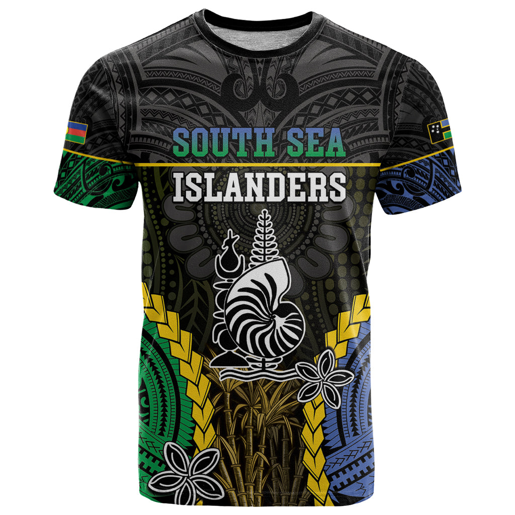 Personalised South Sea Islanders And New Caledonia T Shirt Kanakas Polynesian Pattern LT05 Black - Polynesian Pride