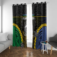 South Sea Islanders And New Caledonia Window Curtain Kanakas Polynesian Pattern LT05 With Grommets Black - Polynesian Pride