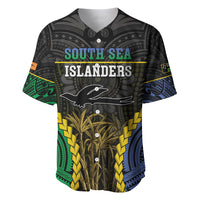 Personalised South Sea Islanders And New Ireland Baseball Jersey Kanakas Polynesian Pattern LT05 Black - Polynesian Pride