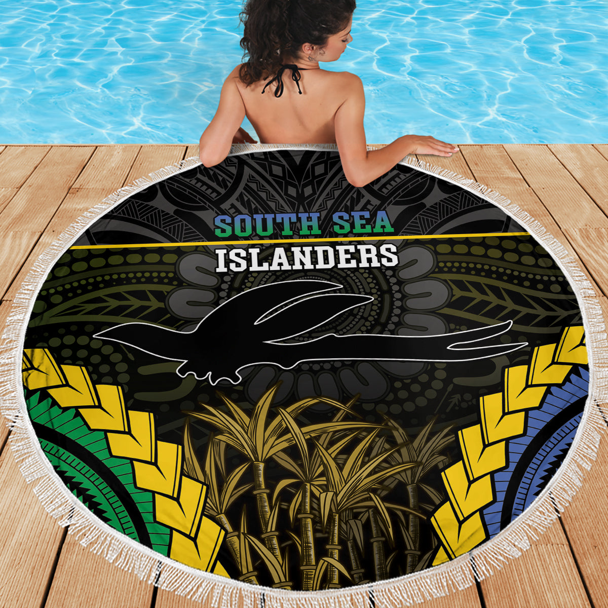 South Sea Islanders And New Ireland Beach Blanket Kanakas Polynesian Pattern LT05 - Polynesian Pride