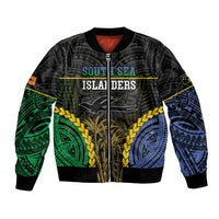 Personalised South Sea Islanders And New Ireland Bomber Jacket Kanakas Polynesian Pattern LT05 Unisex Black - Polynesian Pride