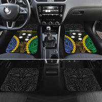 Personalised South Sea Islanders And New Ireland Car Mats Kanakas Polynesian Pattern LT05 Set 4pcs Black - Polynesian Pride