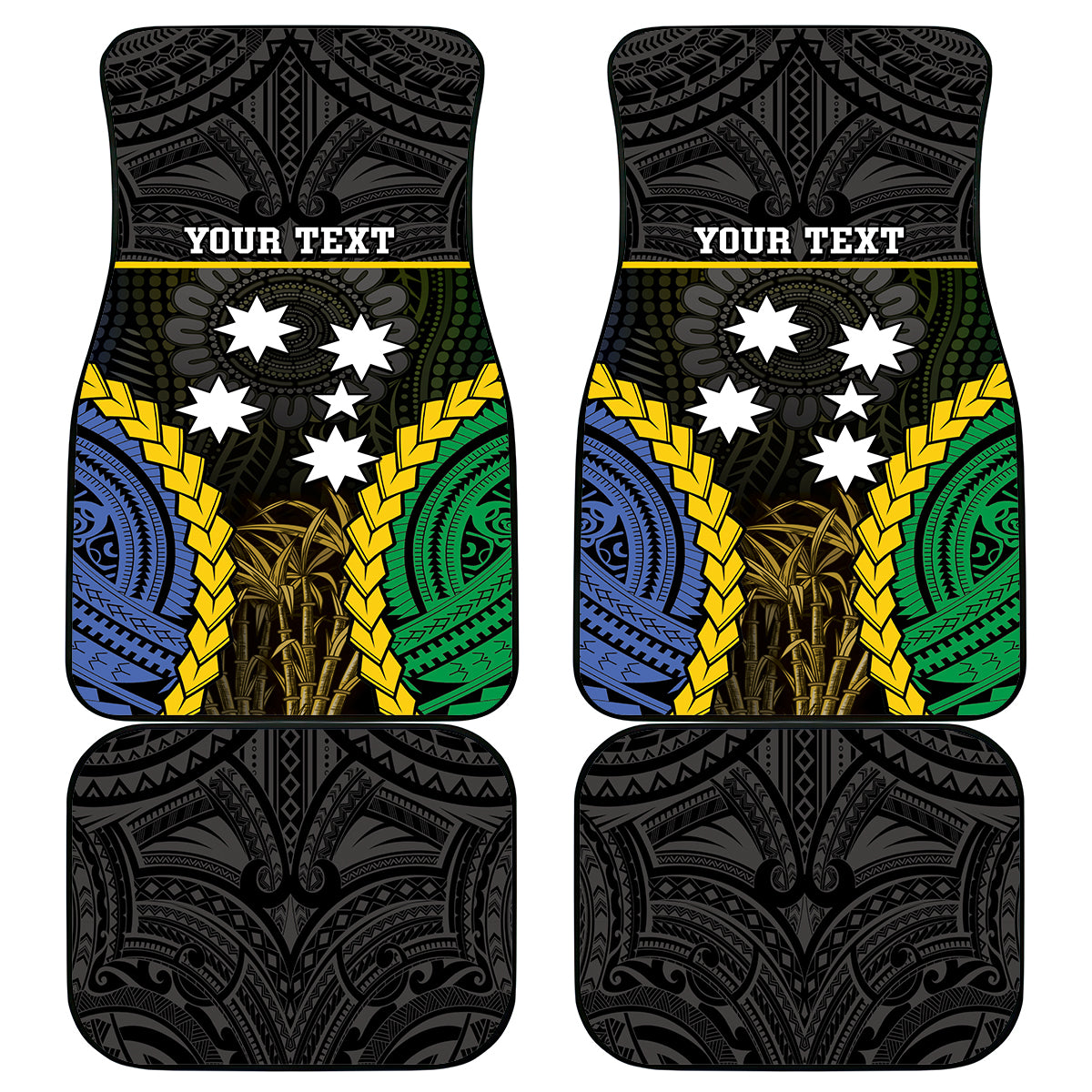 Personalised South Sea Islanders And New Ireland Car Mats Kanakas Polynesian Pattern LT05 - Polynesian Pride