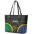 South Sea Islanders And New Ireland Leather Tote Bag Kanakas Polynesian Pattern