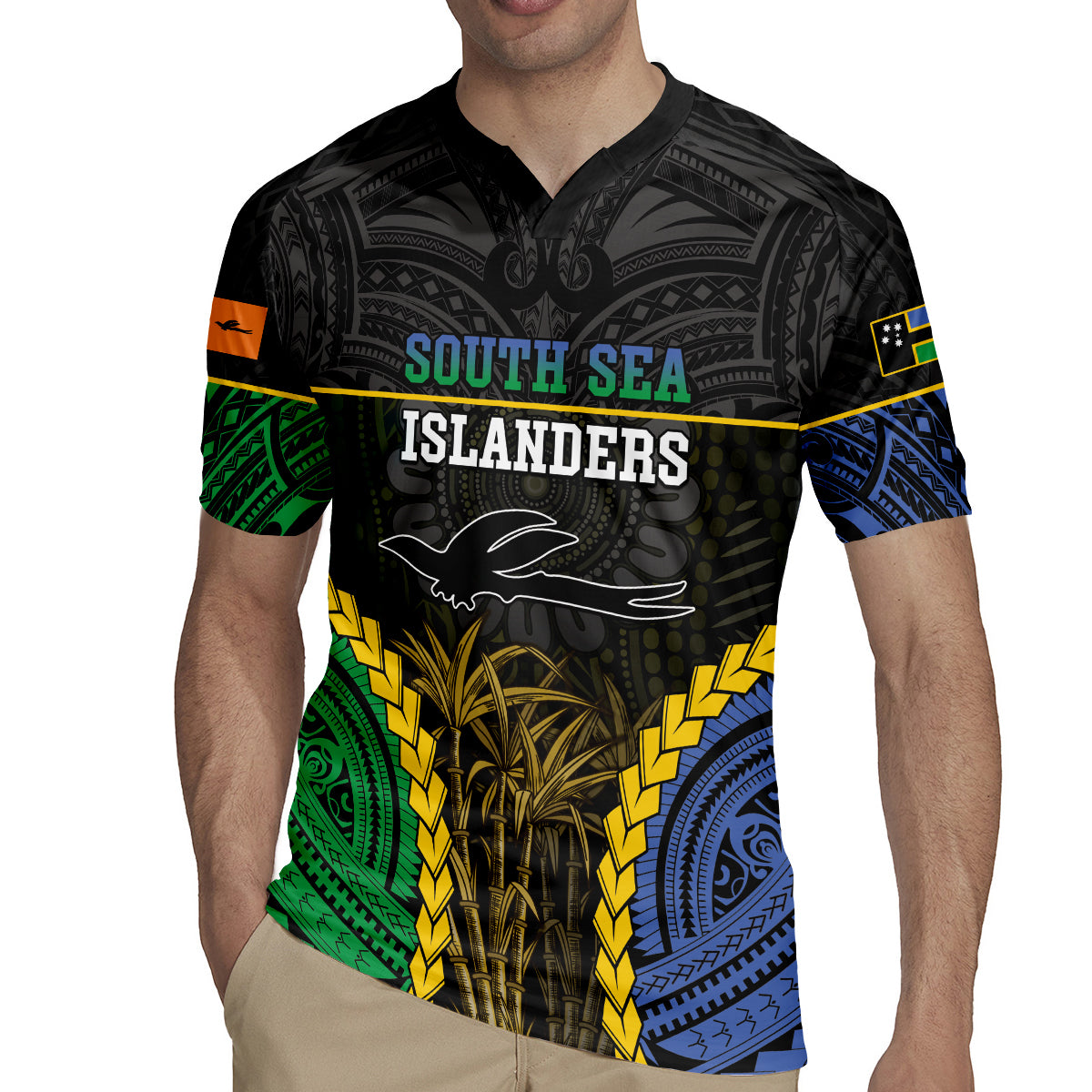Personalised South Sea Islanders And New Ireland Rugby Jersey Kanakas Polynesian Pattern LT05 - Polynesian Pride