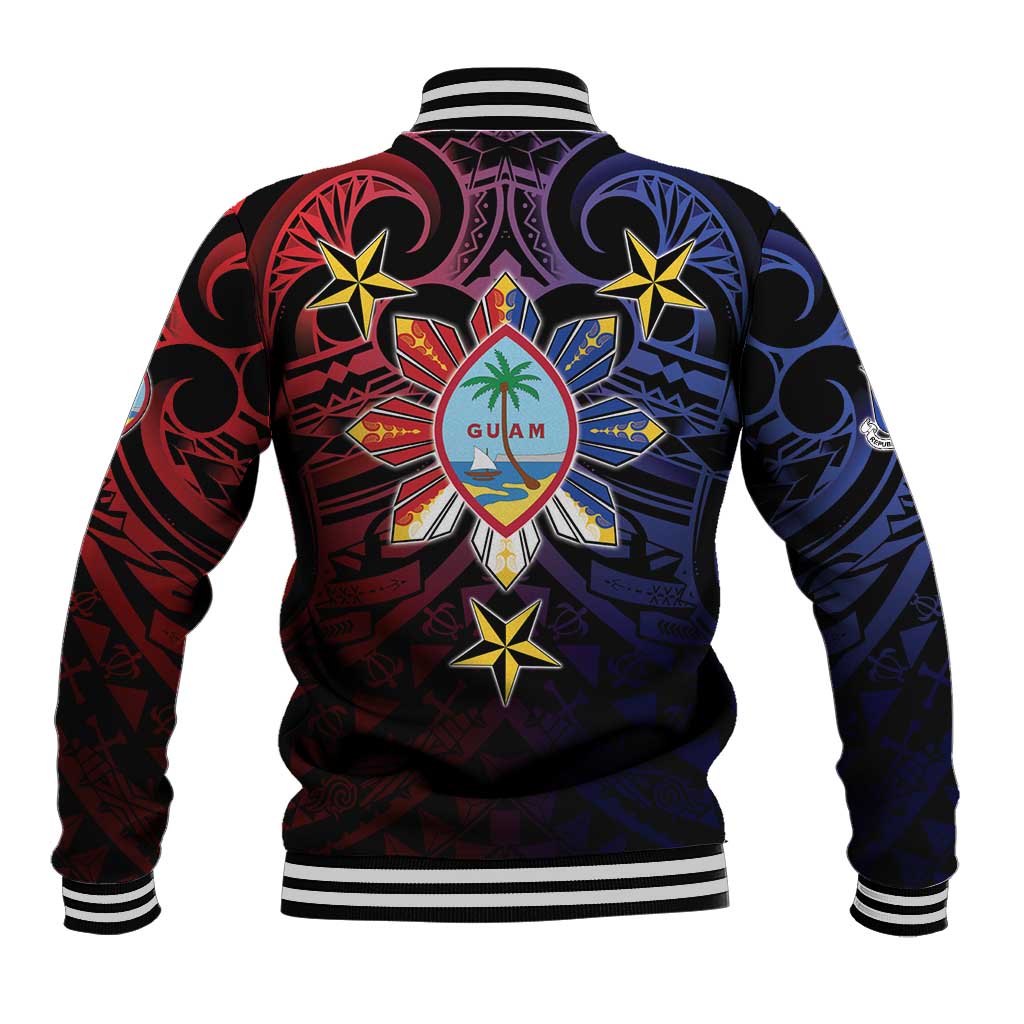 Philippines Guam Baseball Jacket Filipino Sun With Guaman Seal LT05 - Polynesian Pride