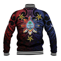 Philippines Guam Baseball Jacket Filipino Sun With Guaman Seal LT05 - Polynesian Pride