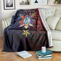 Philippines Guam Blanket Filipino Sun With Guaman Seal LT05 Blue - Polynesian Pride