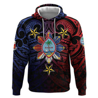 Philippines Guam Hoodie Filipino Sun With Guaman Seal LT05 Pullover Hoodie Blue - Polynesian Pride