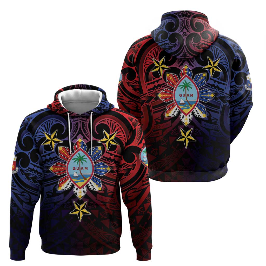Philippines Guam Hoodie Filipino Sun With Guaman Seal LT05 - Polynesian Pride