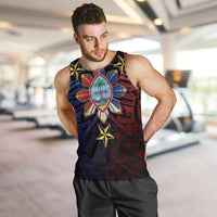 Philippines Guam Men Tank Top Filipino Sun With Guaman Seal LT05 Blue - Polynesian Pride