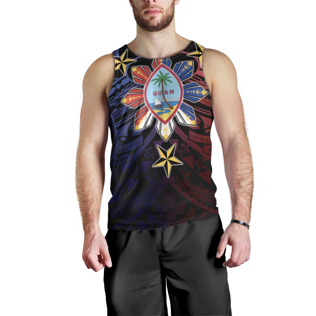 Philippines Guam Men Tank Top Filipino Sun With Guaman Seal LT05 - Polynesian Pride