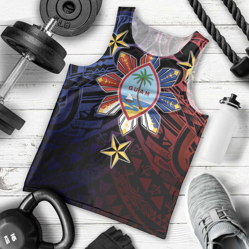 Philippines Guam Men Tank Top Filipino Sun With Guaman Seal LT05 - Polynesian Pride