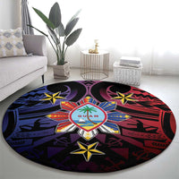 Philippines Guam Round Carpet Filipino Sun With Guaman Seal LT05 - Polynesian Pride