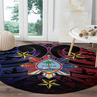 Philippines Guam Round Carpet Filipino Sun With Guaman Seal LT05 - Polynesian Pride