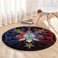 Philippines Guam Round Carpet Filipino Sun With Guaman Seal LT05 - Polynesian Pride