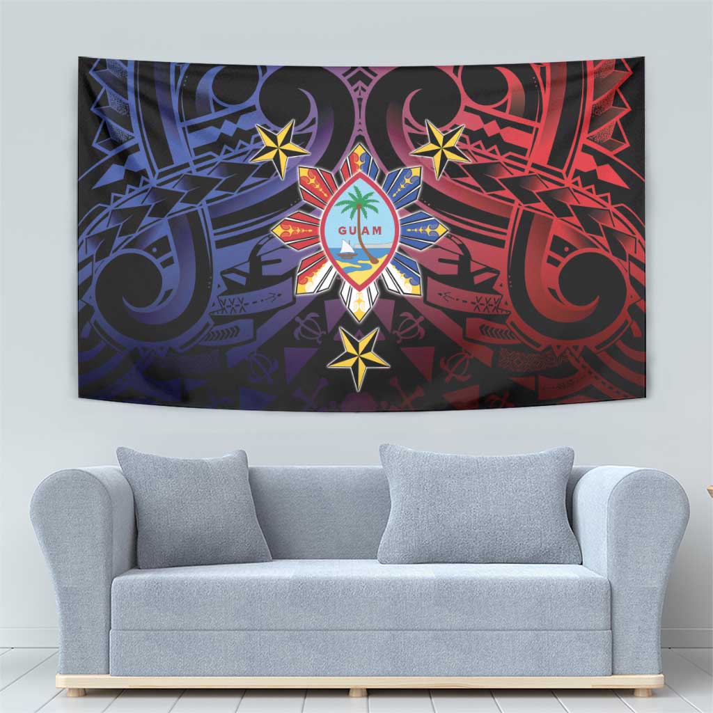 Philippines Guam Tapestry Filipino Sun With Guaman Seal LT05 - Polynesian Pride