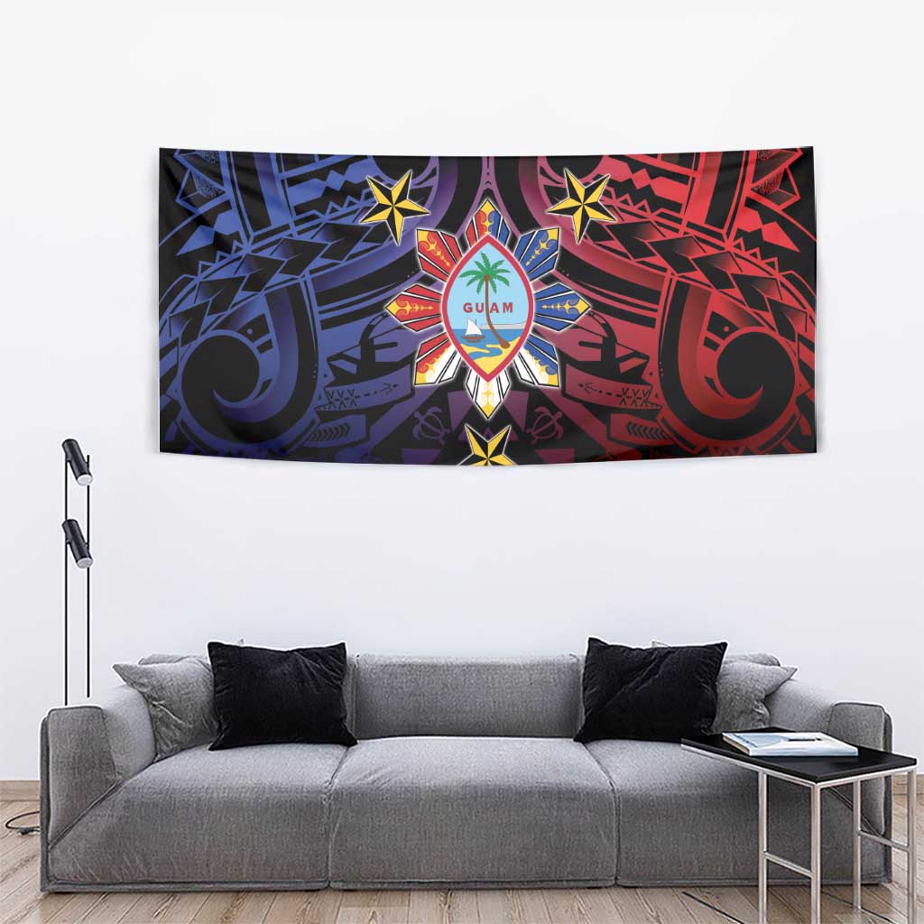 Philippines Guam Tapestry Filipino Sun With Guaman Seal LT05 - Polynesian Pride