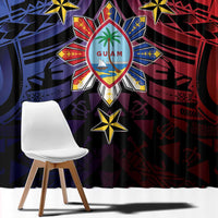 Philippines Guam Window Curtain Filipino Sun With Guaman Seal LT05 - Polynesian Pride