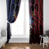Philippines Guam Window Curtain Filipino Sun With Guaman Seal LT05 - Polynesian Pride