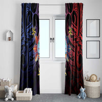Philippines Guam Window Curtain Filipino Sun With Guaman Seal LT05 - Polynesian Pride