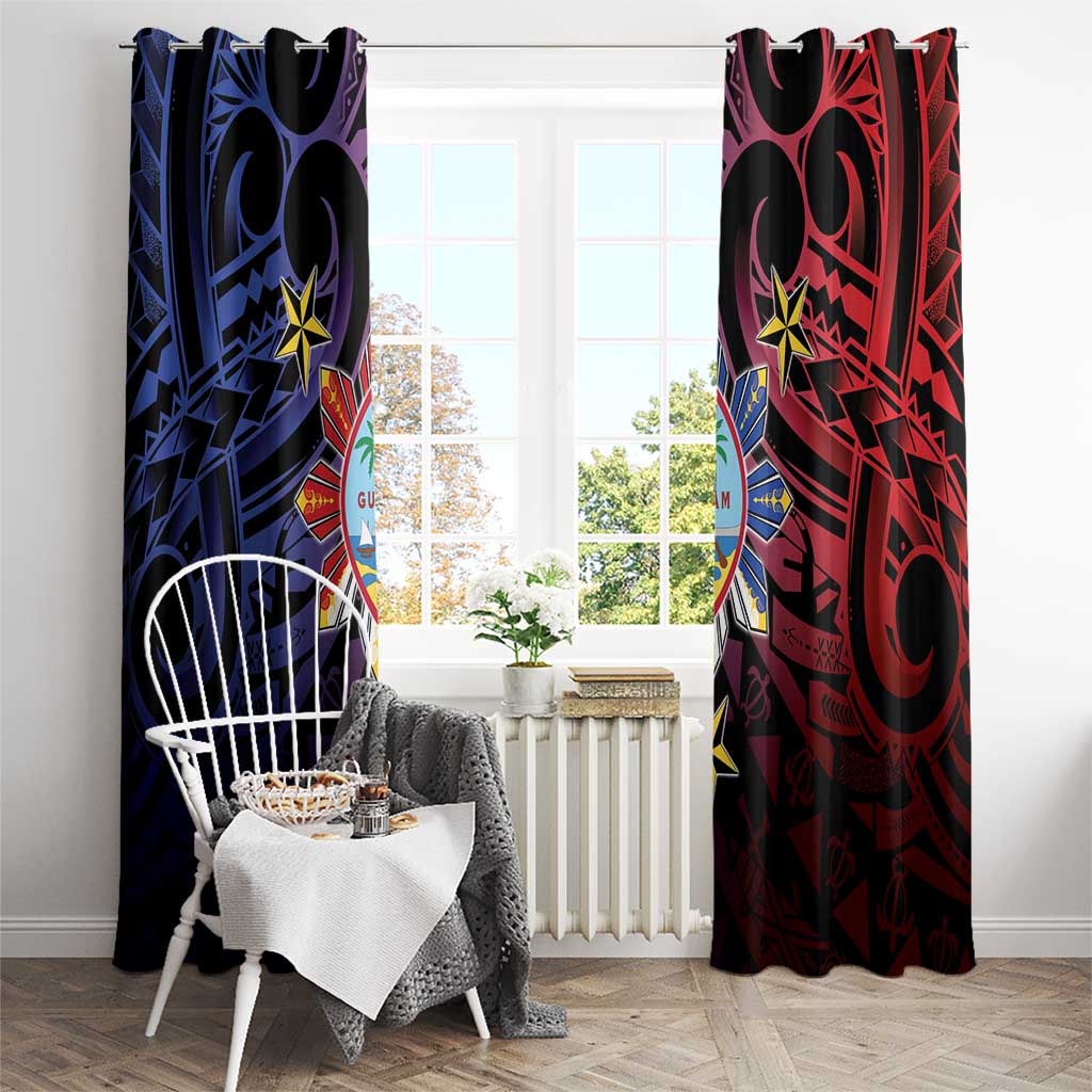 Philippines Guam Window Curtain Filipino Sun With Guaman Seal LT05 - Polynesian Pride