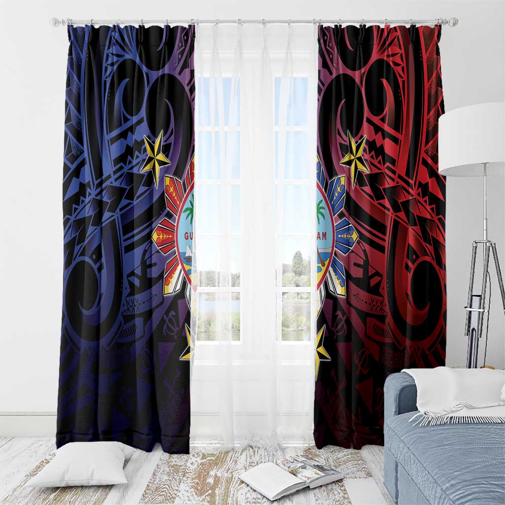 Philippines Guam Window Curtain Filipino Sun With Guaman Seal LT05 - Polynesian Pride