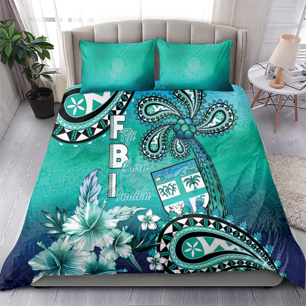 Fiji Born Indian Bedding Set Palm Paisley With Tapa Pattern LT05 - Polynesian Pride