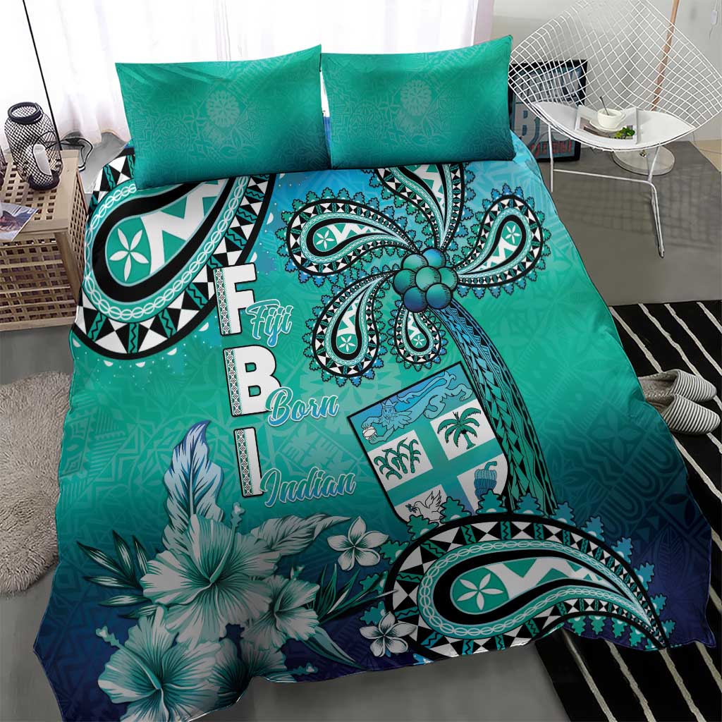 Fiji Born Indian Bedding Set Palm Paisley With Tapa Pattern LT05 - Polynesian Pride