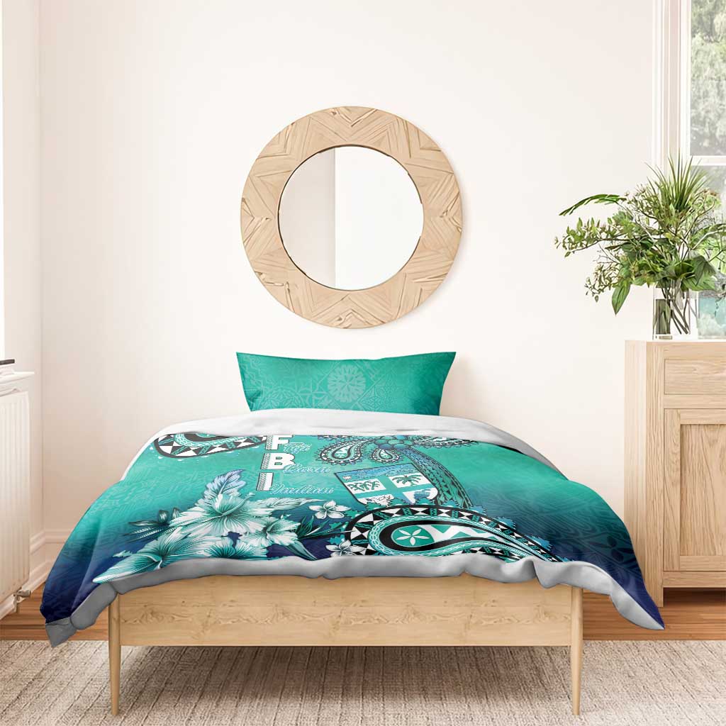 Fiji Born Indian Bedding Set Palm Paisley With Tapa Pattern LT05 - Polynesian Pride