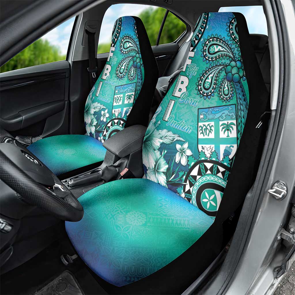 Fiji Born Indian Car Seat Cover Palm Paisley With Tapa Pattern LT05 - Polynesian Pride