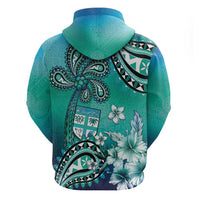Fiji Born Indian Hoodie Palm Paisley With Tapa Pattern LT05 - Polynesian Pride