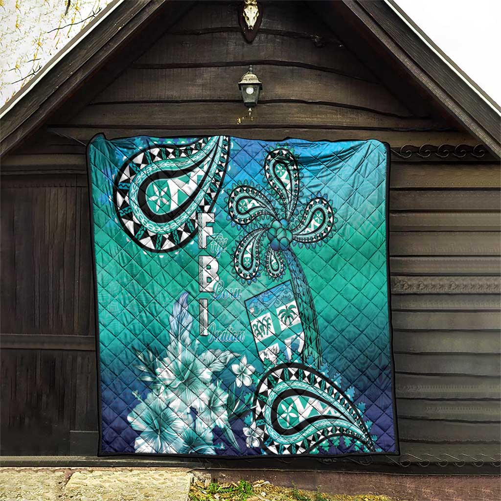 Fiji Born Indian Quilt Palm Paisley With Tapa Pattern LT05 - Polynesian Pride
