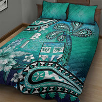 Fiji Born Indian Quilt Bed Set Palm Paisley With Tapa Pattern LT05 - Polynesian Pride