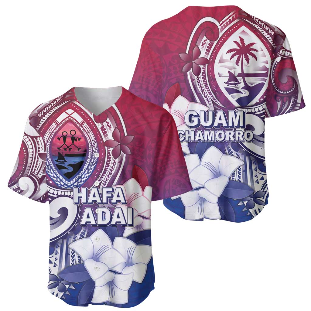 Guam Gadao Baseball Jersey Hafa Adai Micronesian Tribal Pattern LT05 - Polynesian Pride