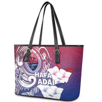 Guam Gadao Leather Tote Bag Hafa Adai Micronesian Tribal Pattern LT05 - Polynesian Pride